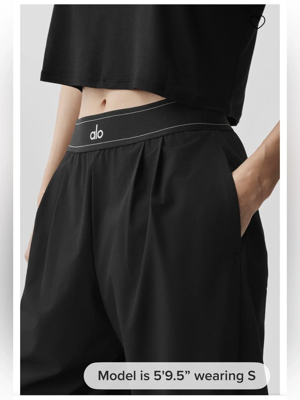 ALO Yoga Black Wide-Leg Relaxed Pants NWT SMALL